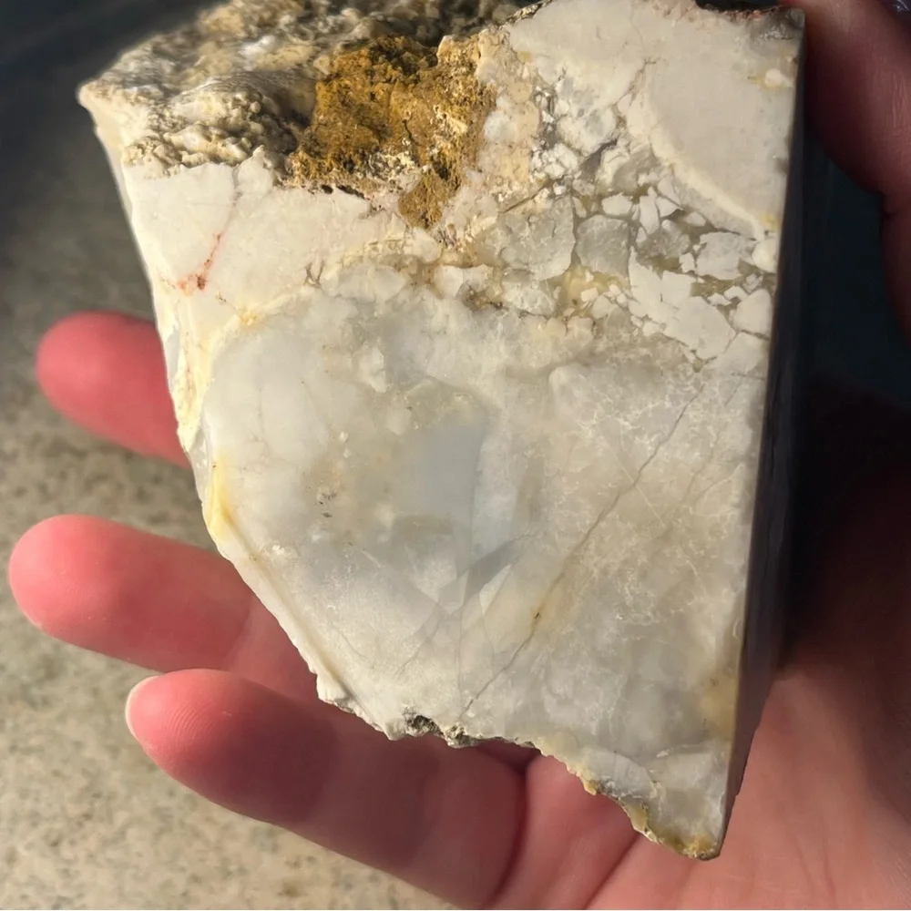 Natural Yellow and Cream Decorative Stone Accent